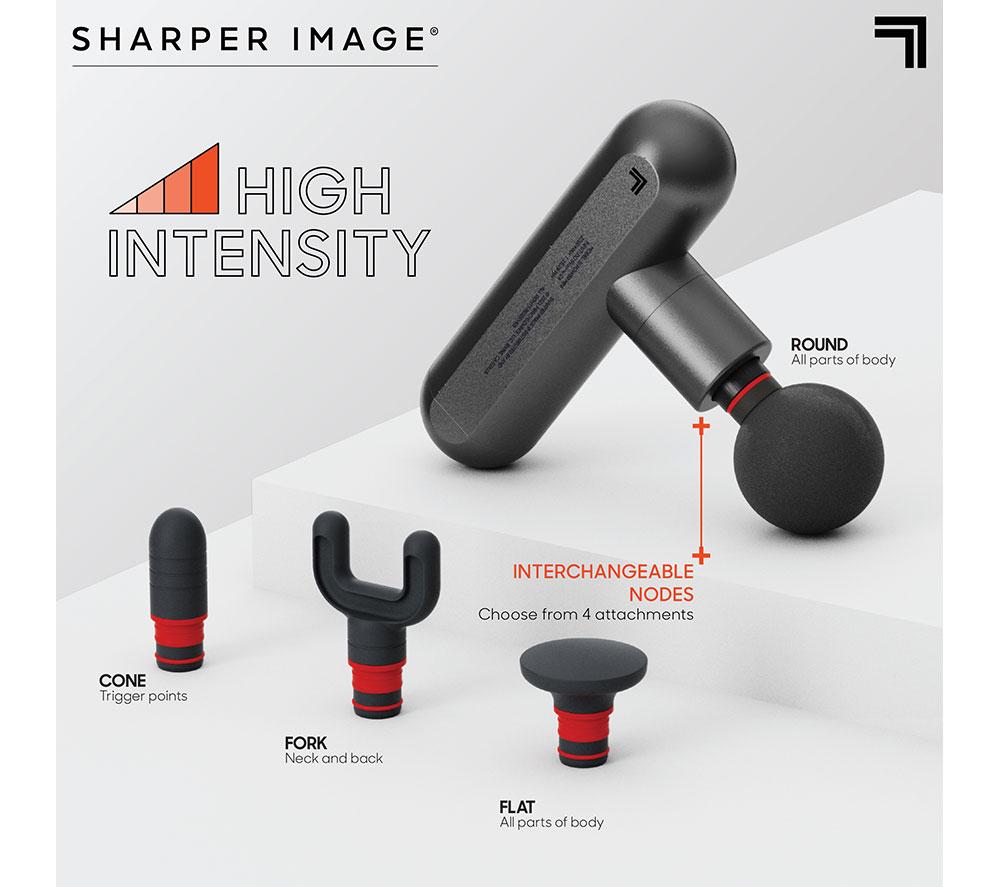 SHARPER IMAGE Powerboost Move Portable Percussion Massager - Grey image number 2 of 6