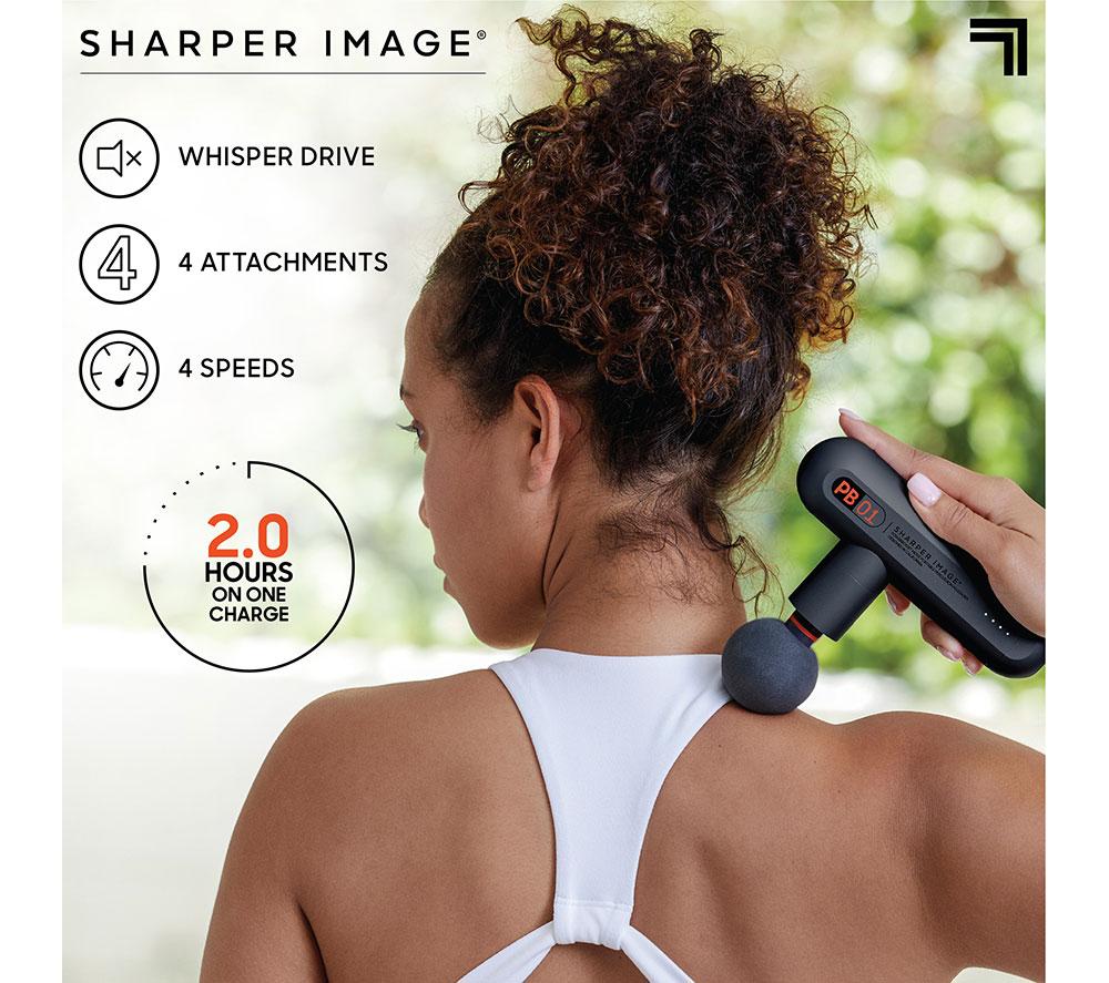 SHARPER IMAGE Powerboost Move Portable Percussion Massager - Grey image number 3 of 6