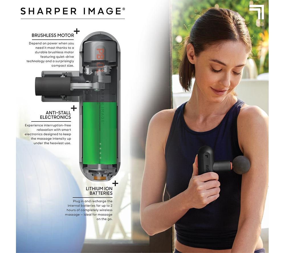 SHARPER IMAGE Powerboost Move Portable Percussion Massager - Grey image number 4 of 6