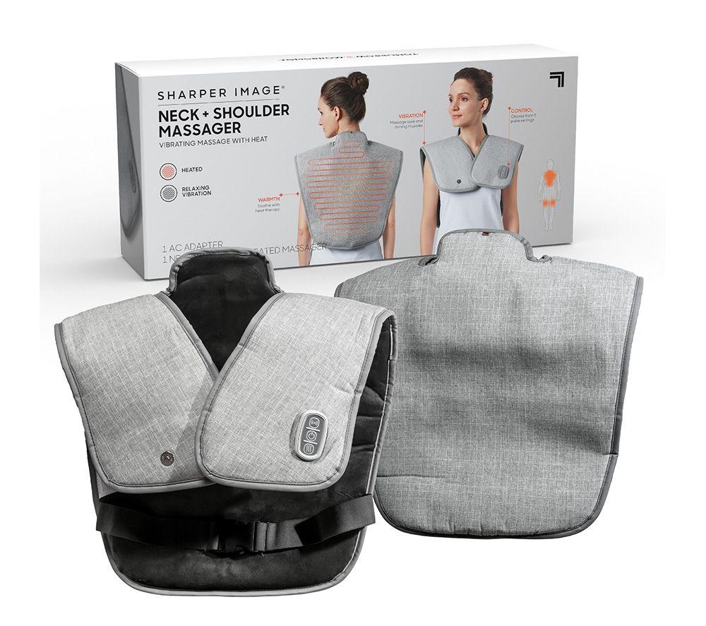 SHARPER IMAGE Heated Neck & Shoulder Massager Wrap - Grey