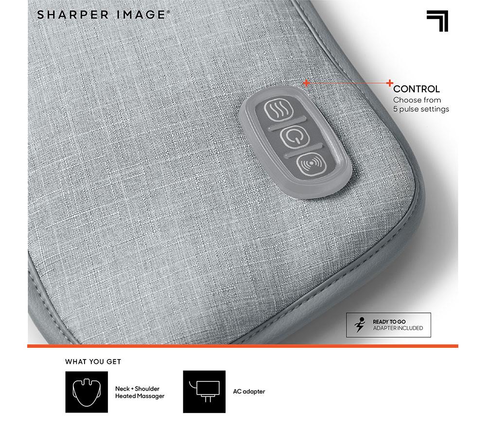 SHARPER IMAGE Heated Neck & Shoulder Massager Wrap - Grey image number 4 of 5