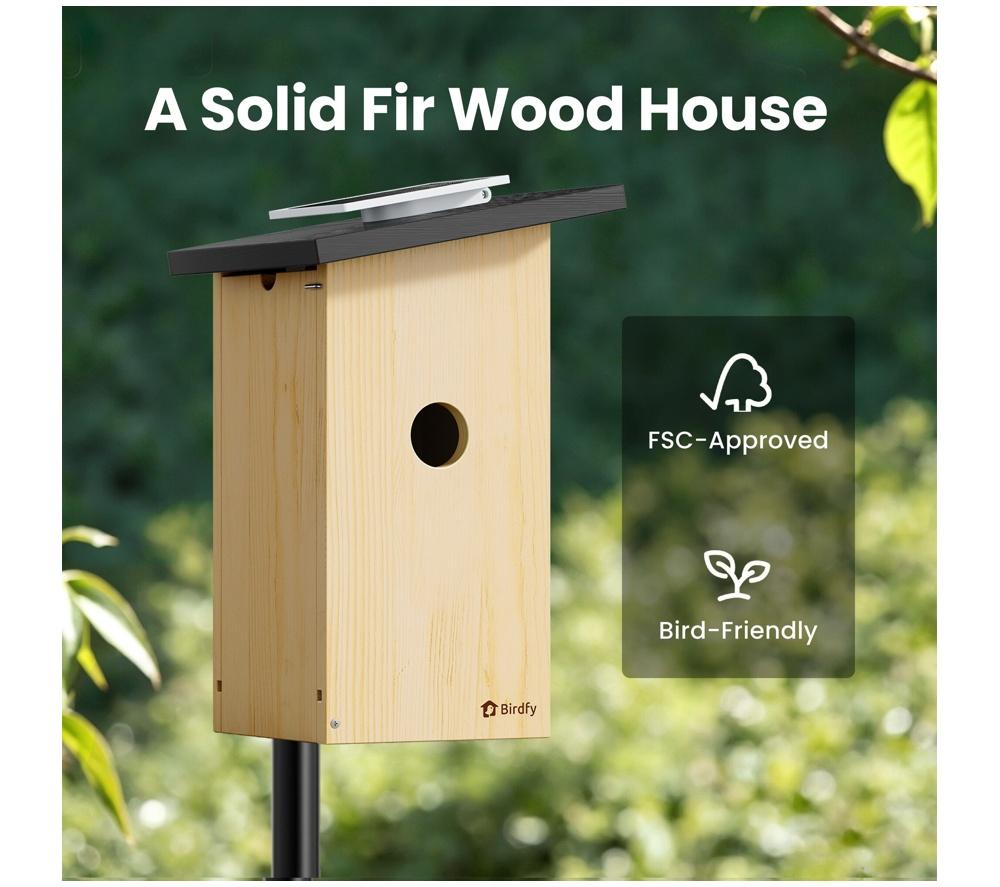 BIRDFY Ebony Lite Smart Bird House with Camera and Solar Panel image number 2 of 15