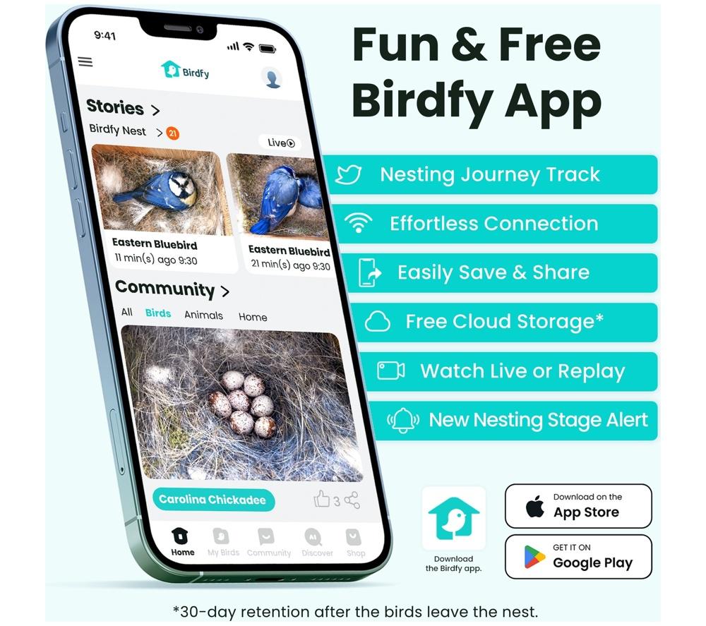 BIRDFY Ebony Lite Smart Bird House with Camera and Solar Panel image number 4 of 15