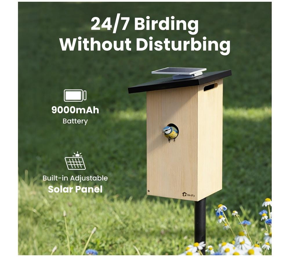 BIRDFY Ebony Lite Smart Bird House with Camera and Solar Panel image number 7 of 15