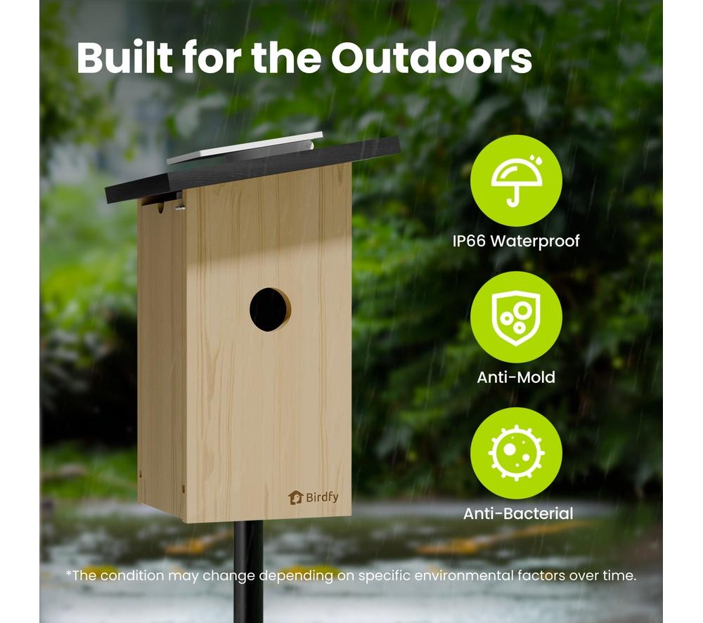BIRDFY Ebony Lite Smart Bird House with Camera and Solar Panel image number 13 of 15