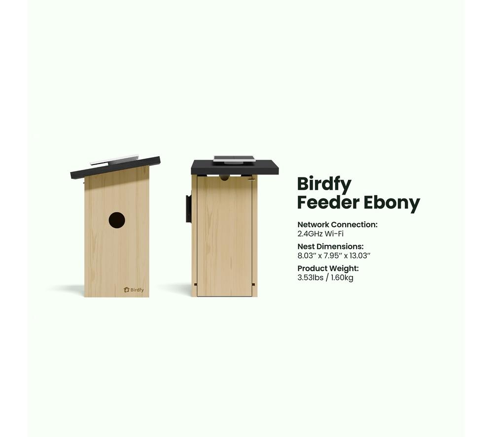 BIRDFY Ebony Lite Smart Bird House with Camera and Solar Panel image number 14 of 15