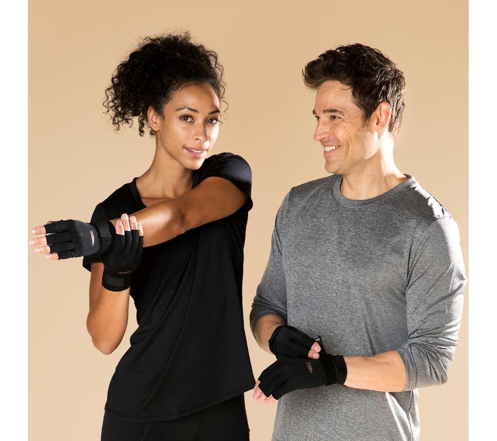 COPPER FIT Hand Relief Compression Gloves - Small / Medium, Black image number 3 of 11