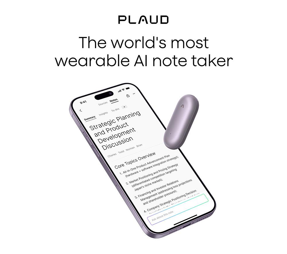 PLAUD NotePin Digital Voice Recorder - 64 GB, Purple image number 2 of 11