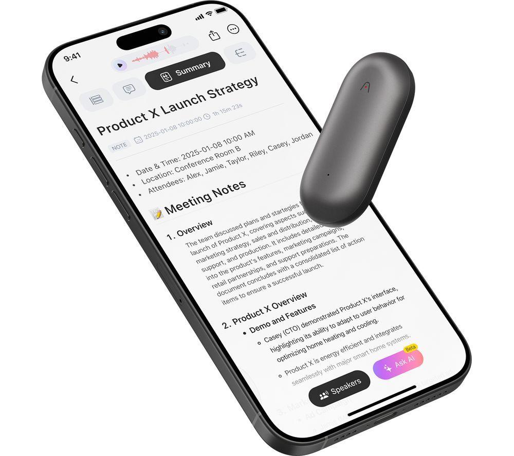 PLAUD NotePin Digital Voice Recorder - 64 GB, Grey image number 11 of 11