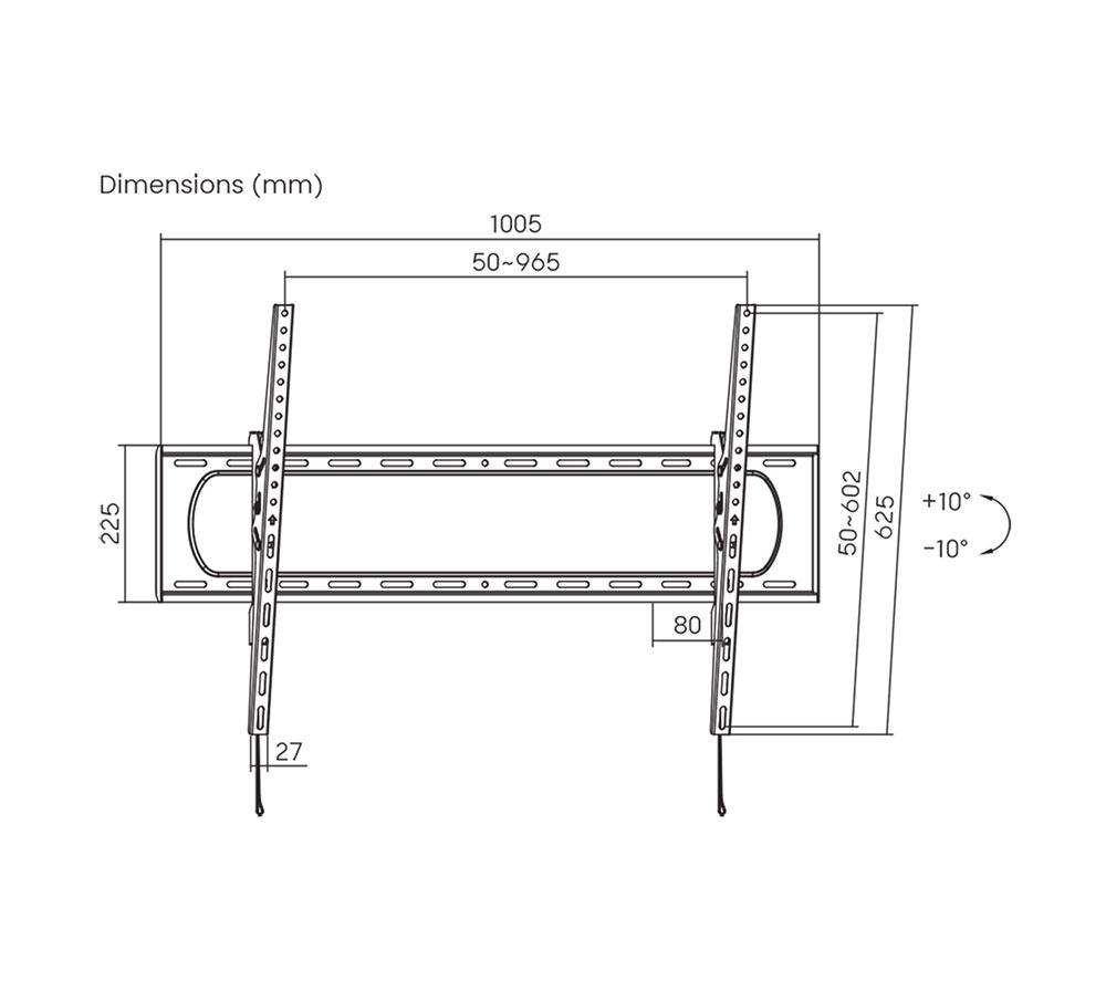PROPERAV Ultra Slim 691BP Tilt 60-120" TV Bracket image number 7 of 9