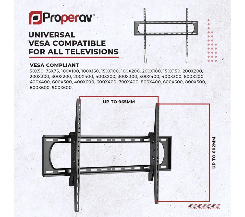 PROPERAV Ultra Slim 691BP Tilt 60-120" TV Bracket image number 9 of 9