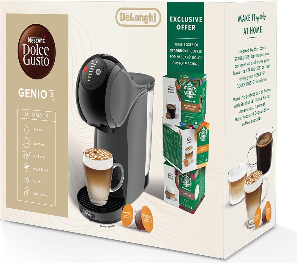 DOLCE GUSTO by De&rsquo;Longhi Genio S EDG226.AF Automatic Coffee Machine & Starbucks Flavoured Coffee Bundle &ndash; Anthracite image number 5 of 5