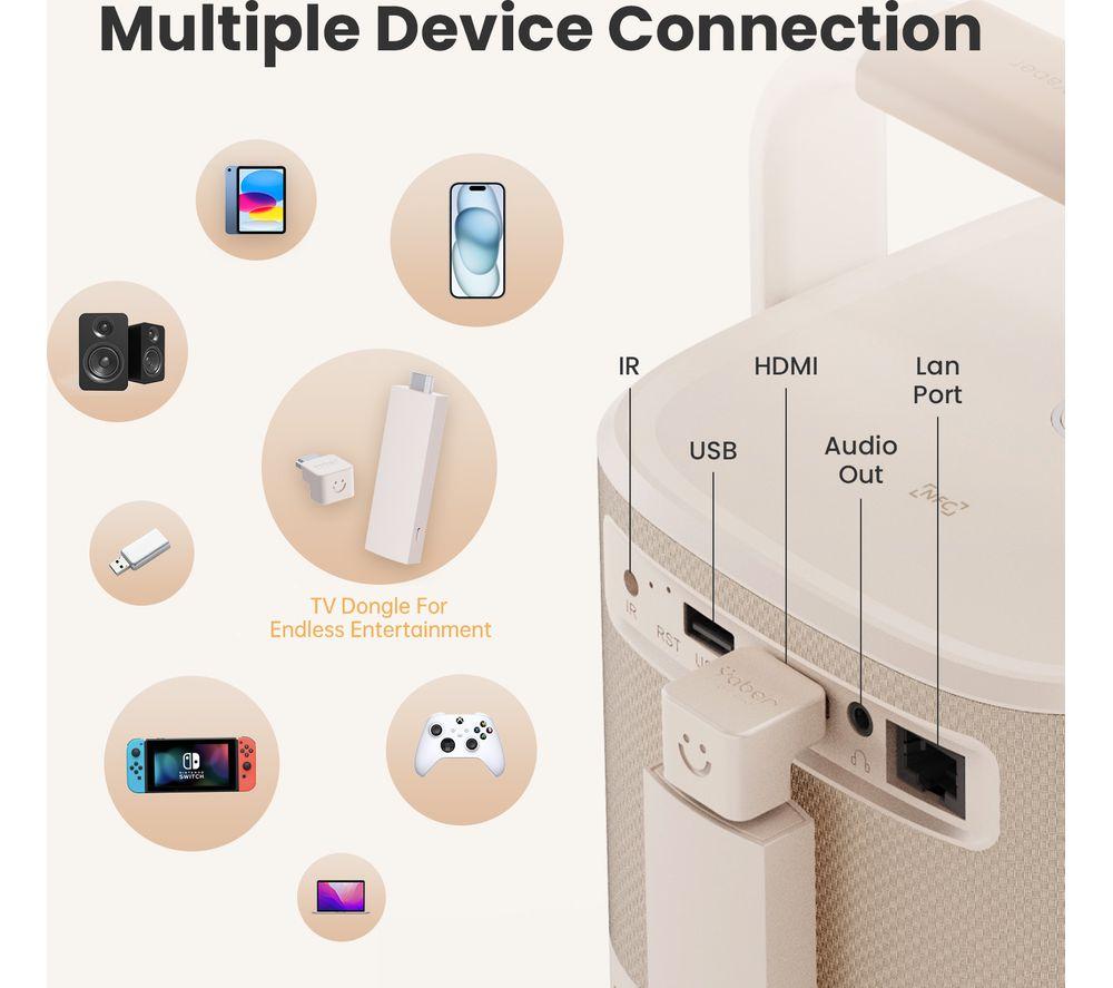 YABER T2 Plus Smart Full HD Portable Projector image number 7 of 9