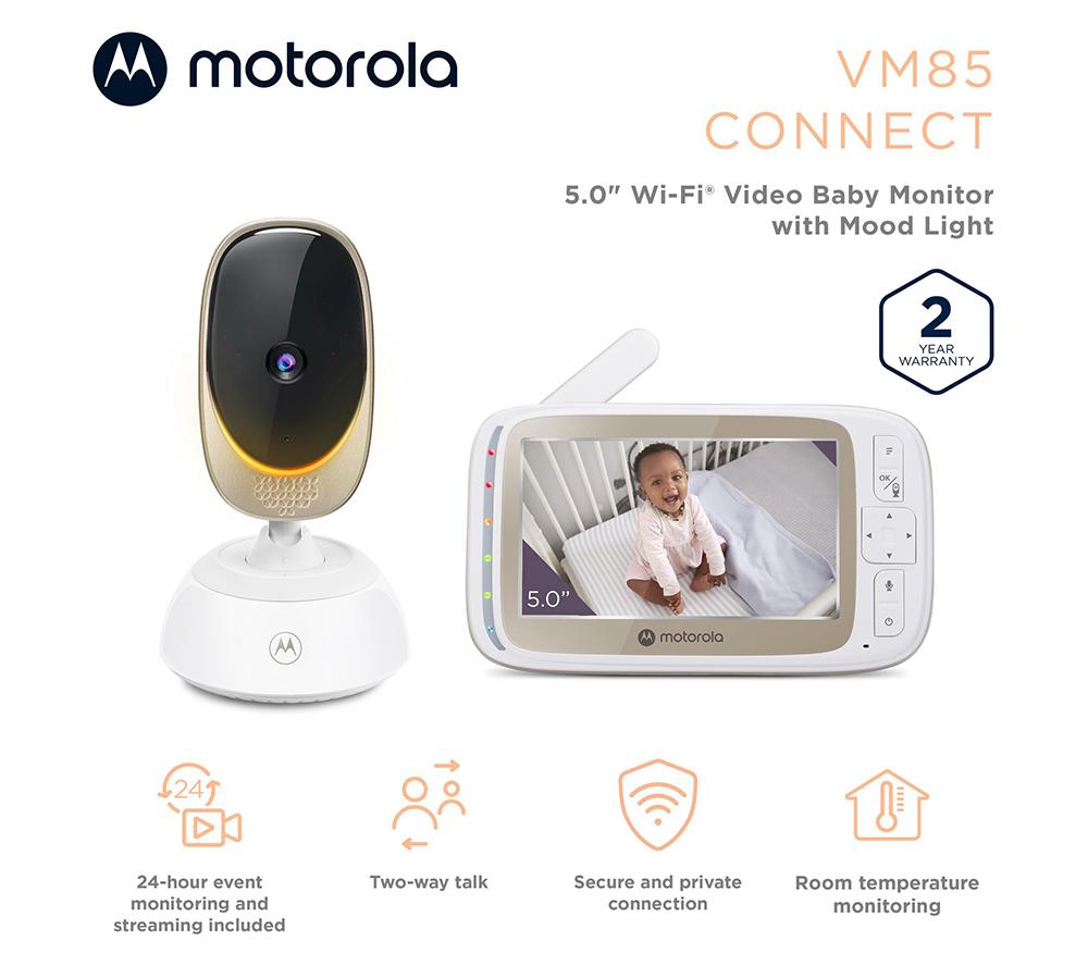 MOTOROLA VM85 Connect Smart Baby Monitor - White & Gold image number 4 of 8