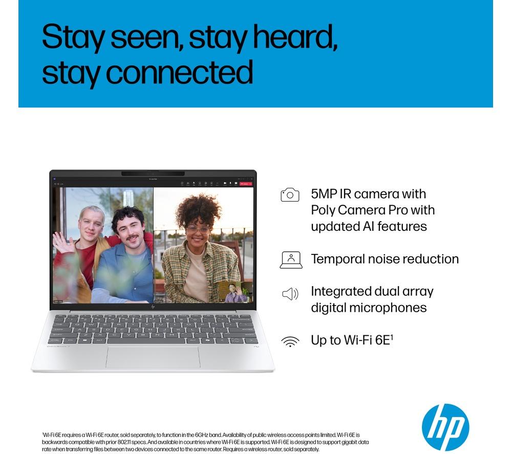 HP OmniBook 7 Aero NGAI 13.3" Laptop - AMD Ryzen AI 5, 512 GB SSD, Glacier Silver image number 6 of 24