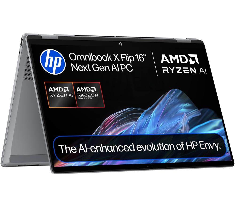 HP OmniBook X Flip NGAI 16" 2 in 1 Laptop - AMD Ryzen AI 5, 512 GB SSD, Meteor Silver