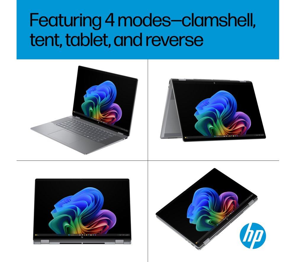 HP OmniBook X Flip NGAI 16" 2 in 1 Laptop - AMD Ryzen AI 5, 512 GB SSD, Meteor Silver image number 9 of 31