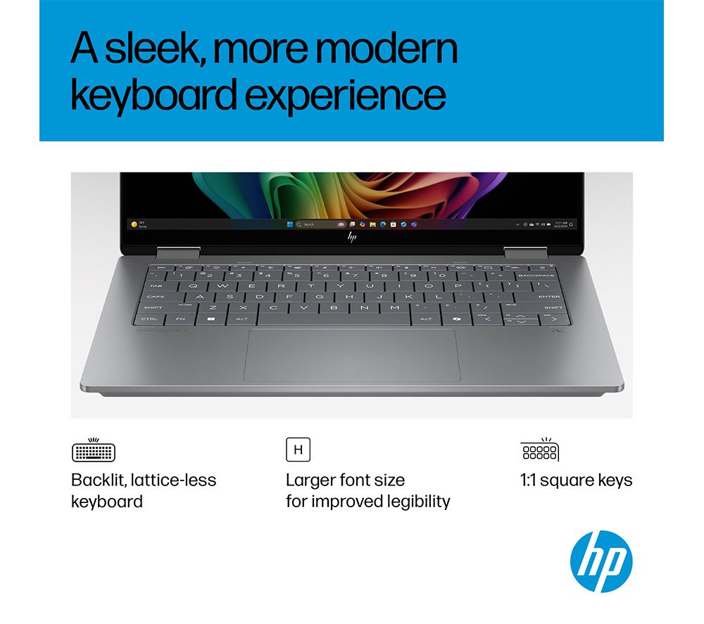 HP OmniBook X Flip NGAI 14" 2 in 1 Laptop - AMD Ryzen AI 5, 512 GB SSD, Meteor Silver image number 6 of 28