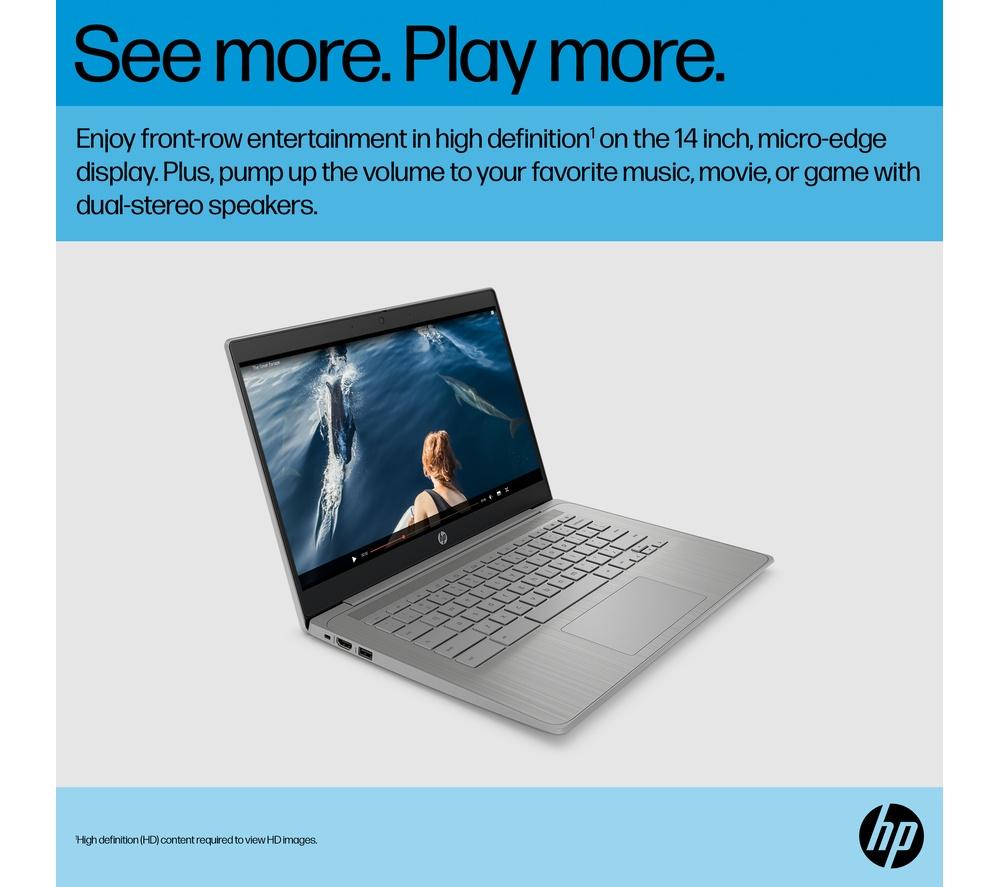 HP 14a-ne1500sa 14" Chromebook - Intel&reg; Celeron&reg;, 64 GB eMMC, Grey image number 5 of 19