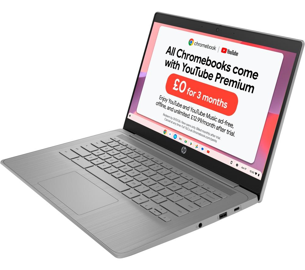HP 14a-ne1500sa 14" Chromebook - Intel&reg; Celeron&reg;, 64 GB eMMC, Grey image number 14 of 19