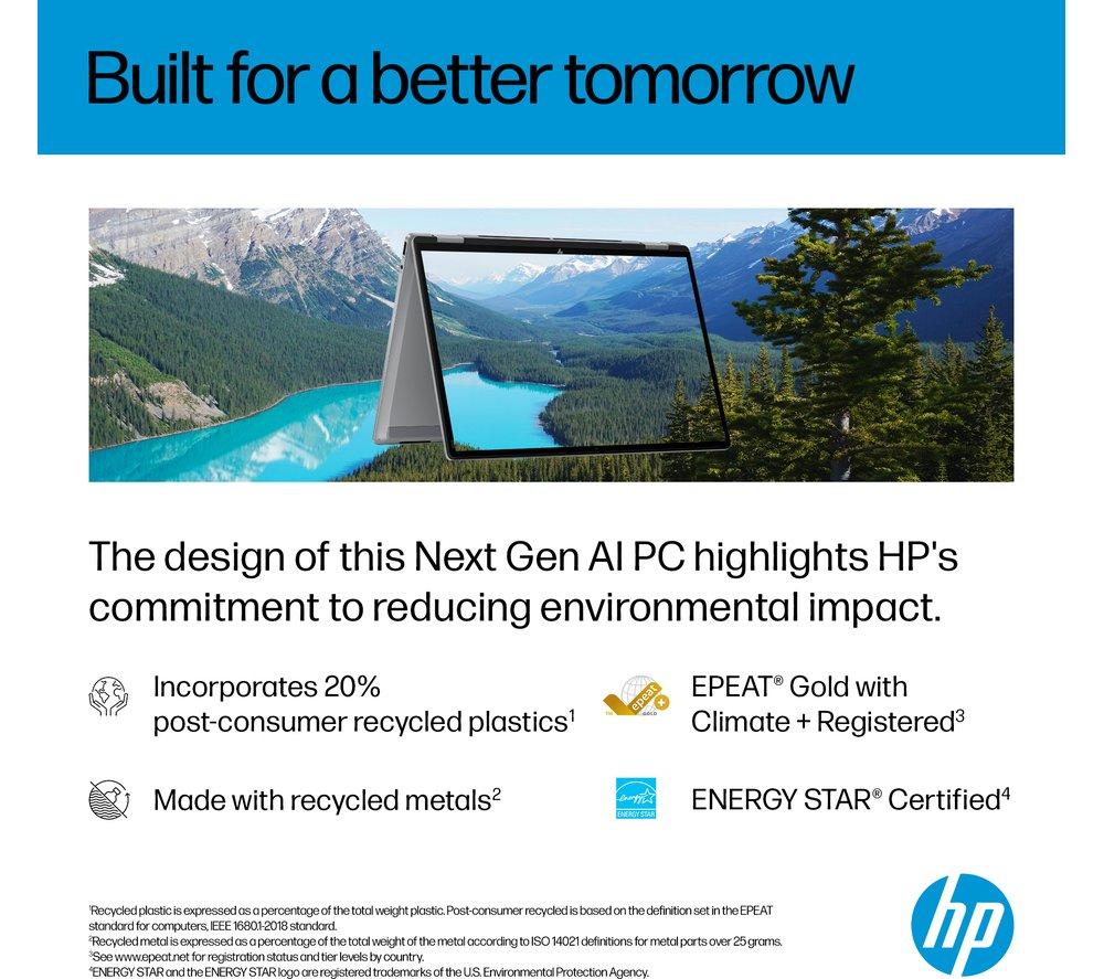 HP OmniBook X Flip NGAI 14" 2 in 1 Laptop - AMD Ryzen AI 7, 1 TB SSD, Meteor Silver image number 13 of 28