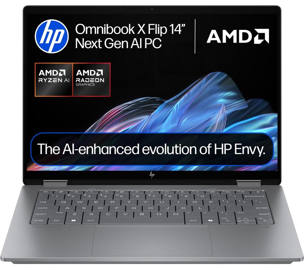 HP OmniBook X Flip NGAI 14" 2 in 1 Laptop - AMD Ryzen AI 7, 1 TB SSD, Meteor Silver image number 23 of 28