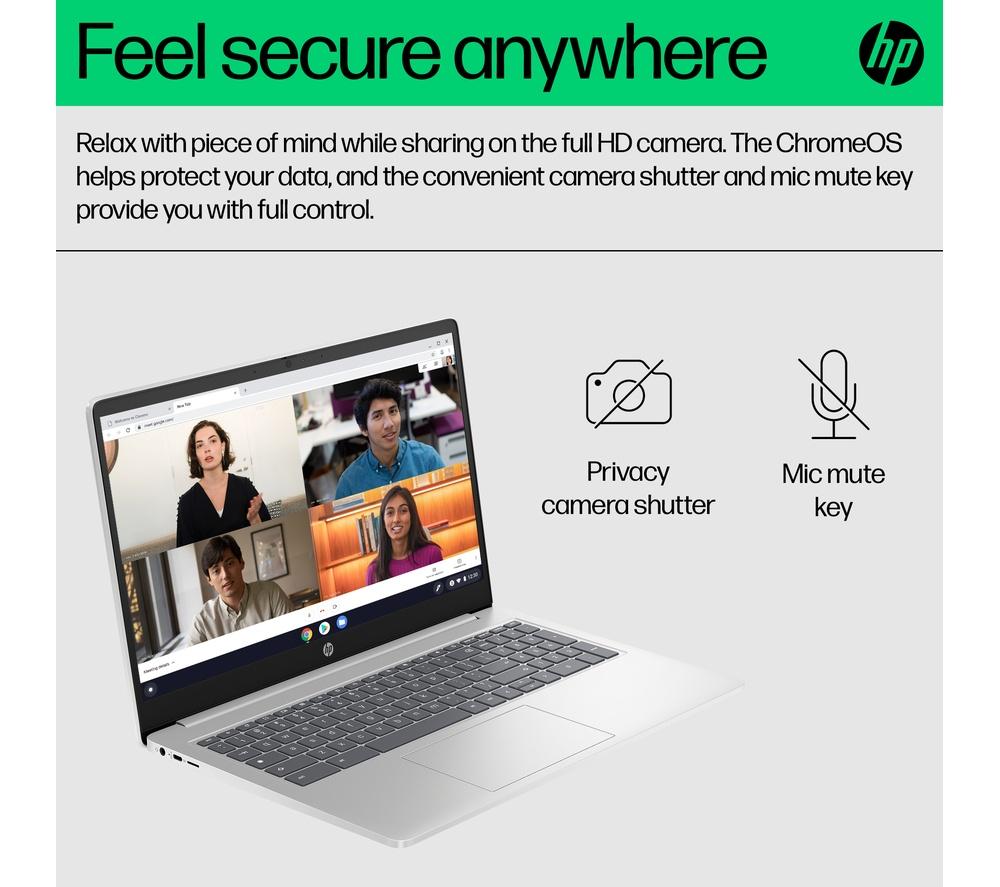 HP 15a-nb0503sa 15.6" Chromebook - Intel&reg; N100, 128 GB UFS, Silver image number 6 of 19