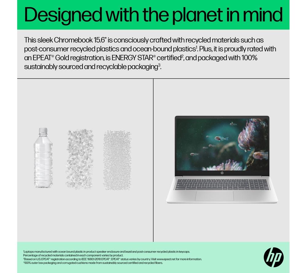 HP 15a-nb0503sa 15.6" Chromebook - Intel&reg; N100, 128 GB UFS, Silver image number 10 of 19