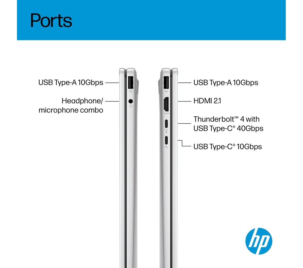 HP OmniBook X Flip NGAI 16" 2 in 1 Laptop, Copilot+ PC - Intel&reg; Core&trade; Ultra 7, 1 TB SSD, Glacier Silver image number 13 of 31