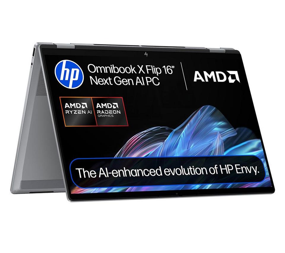 HP OmniBook X Flip NGAI 16" 2 in 1 Laptop - AMD Ryzen AI 7, 512 GB SSD, Meteor Silver