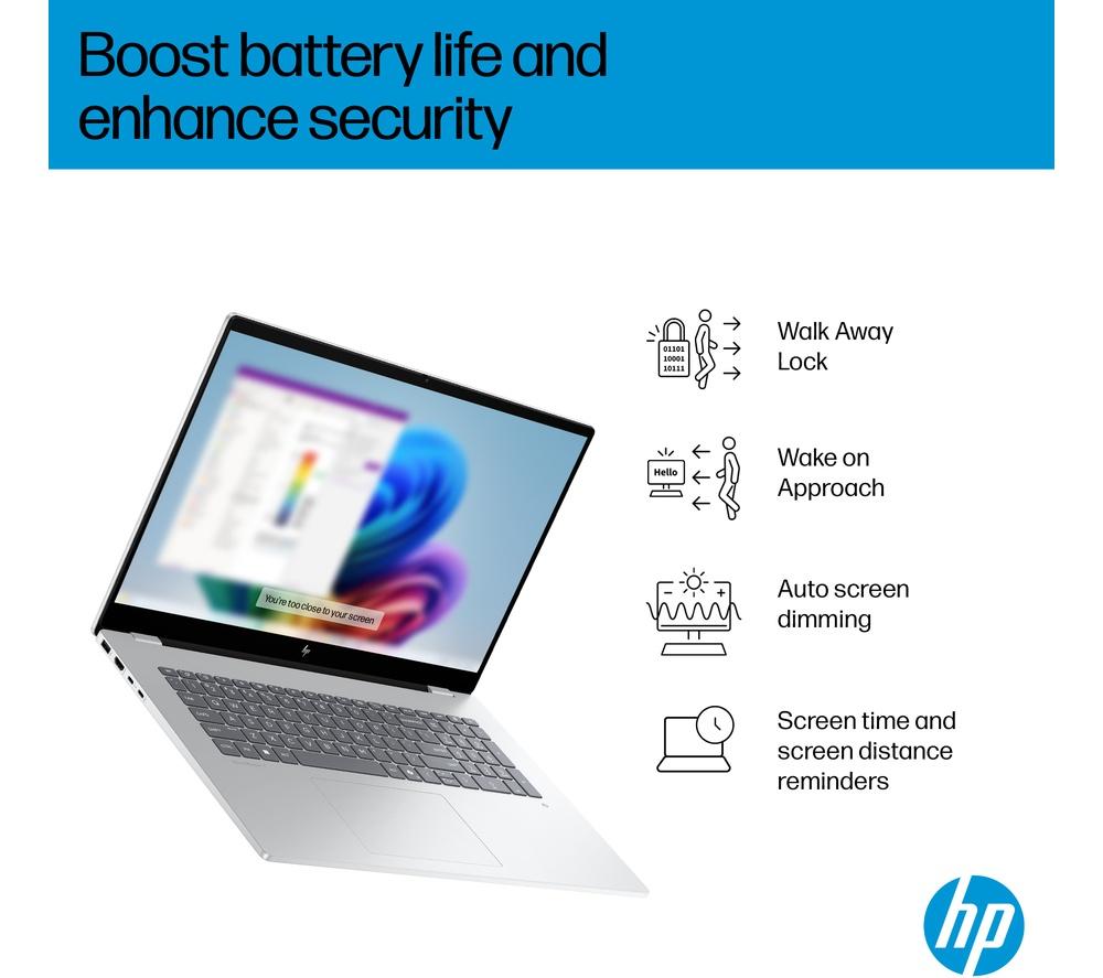 HP OmniBook 7 NGAI 17.3" Laptop - Intel&reg; Core&trade; Ultra 7, 1 TB SSD, 16GB RAM, Silver image number 6 of 28