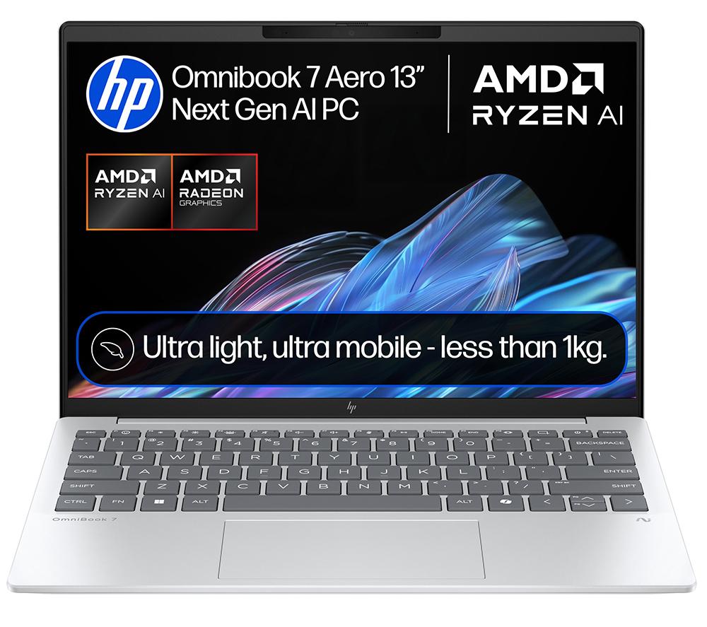 HP OmniBook 7 Aero 13.3inch Laptop - AMD Ryzen™ AI 7, 1 TB SSD, Silver