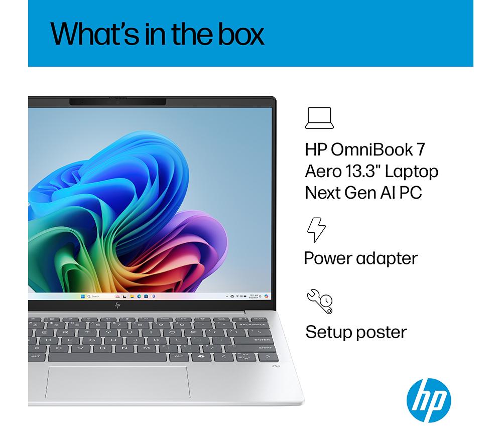 HP OmniBook 7 Aero 13.3" Laptop - AMD Ryzen AI 7, 1 TB SSD, Silver image number 13 of 24