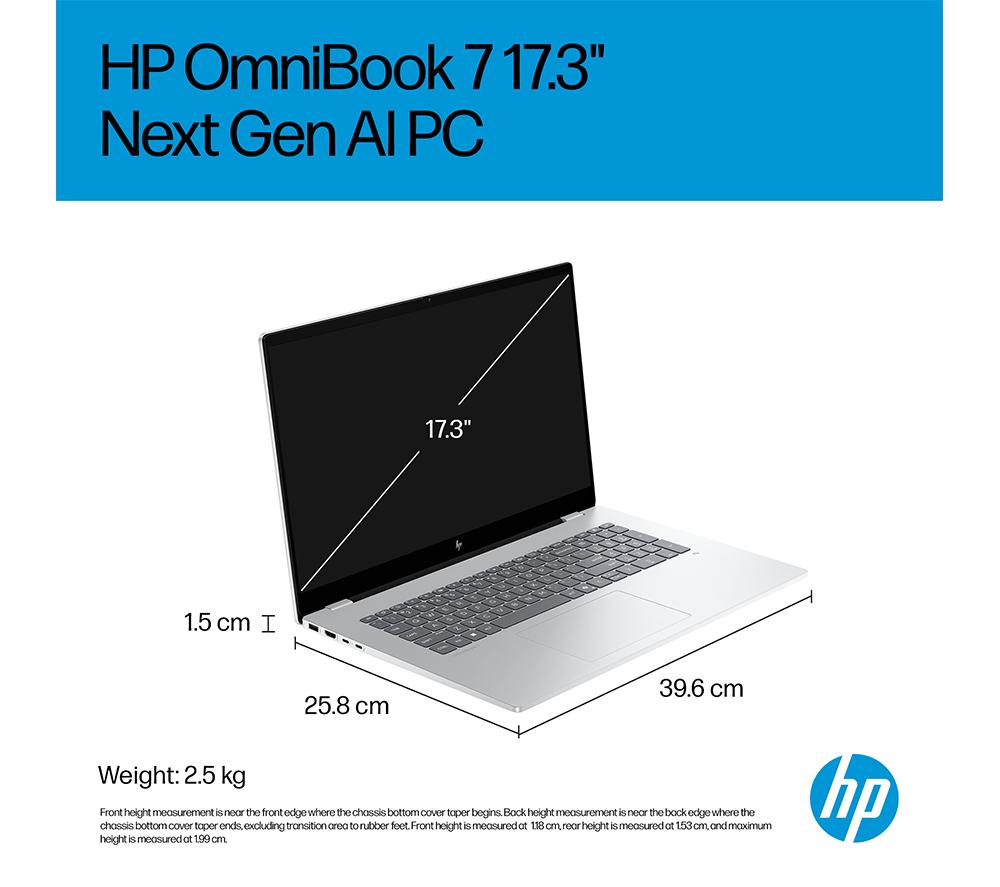 HP OmniBook 7 AI 17" Laptop - Intel&reg; Core&trade; Ultra 5, 512 GB SSD, Silver image number 12 of 28