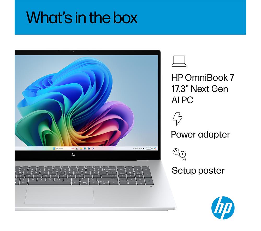 HP OmniBook 7 AI 17" Laptop - Intel&reg; Core&trade; Ultra 5, 512 GB SSD, Silver image number 14 of 28