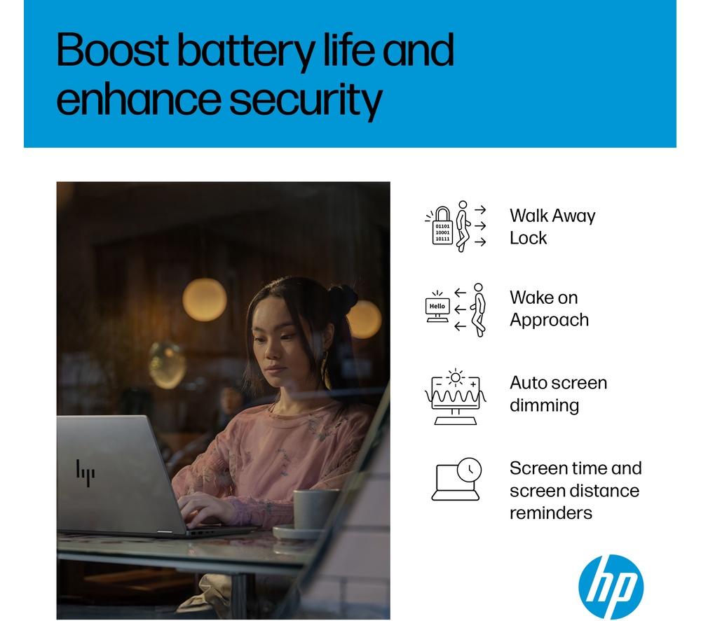 HP OmniBook X Flip NGAI 14" 2 in 1 Laptop - Intel&reg; Core&trade; Ultra 7, 1 TB SSD, Meteor Silver image number 10 of 29