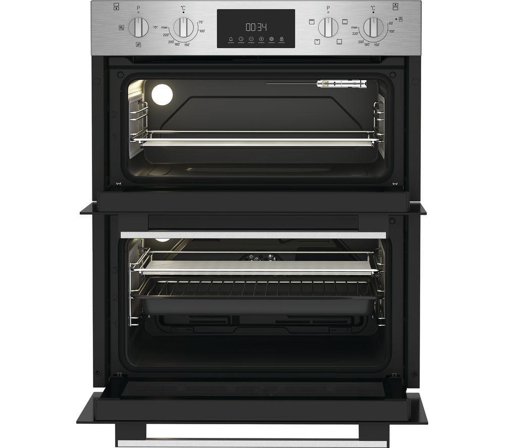 INDESIT DUI 12D IX Electric Built-under Double Oven - Black image number 2 of 6