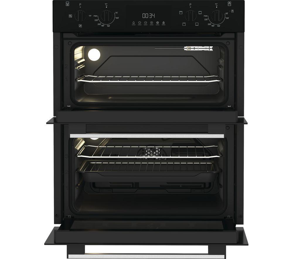 INDESIT DUI 10D B Electric Built-in Double Oven - Black image number 2 of 5