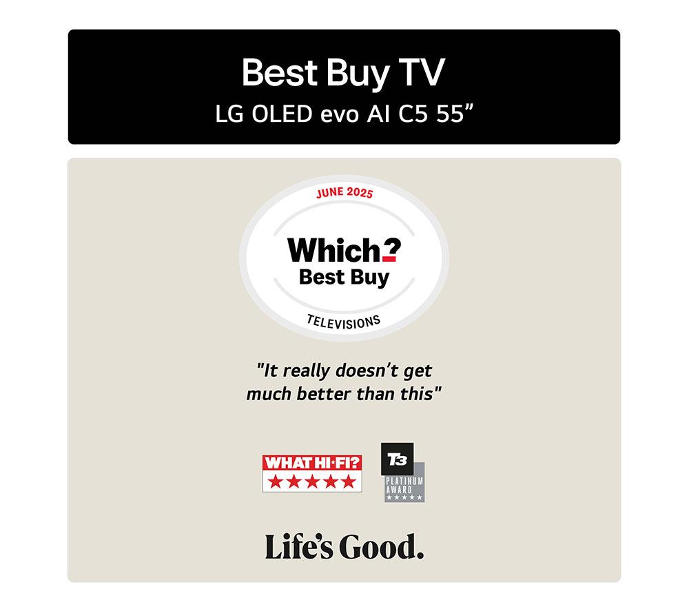 LG C5 55" OLED evo AI 4K HDR Smart TV 2025 - OLED55C54LA image number 3 of 17