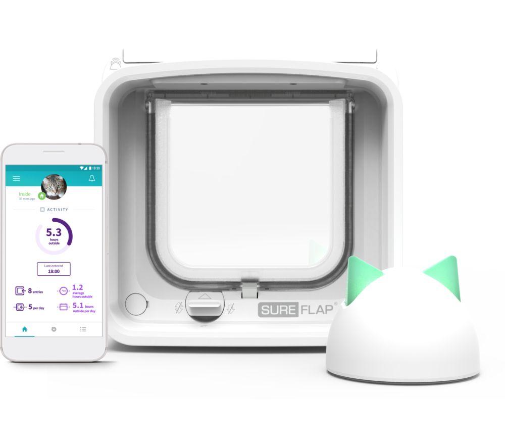 SUREFLAP Microchip Cat Flap Connect & Hub Bundle - White