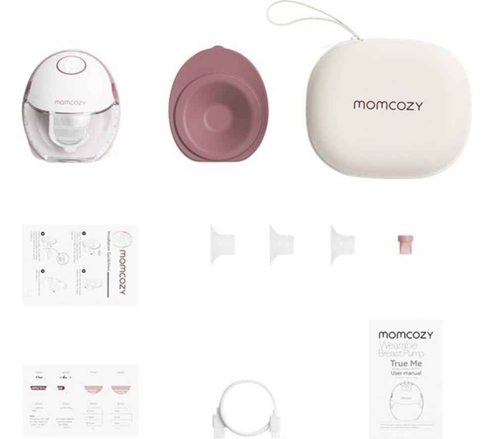 MOMCOZY M6 Mobile Style Single Breast Pump - Pink & White image number 5 of 6