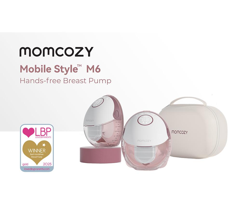 MOMCOZY M6 Mobile Style Single Breast Pump - Pink & White image number 6 of 6