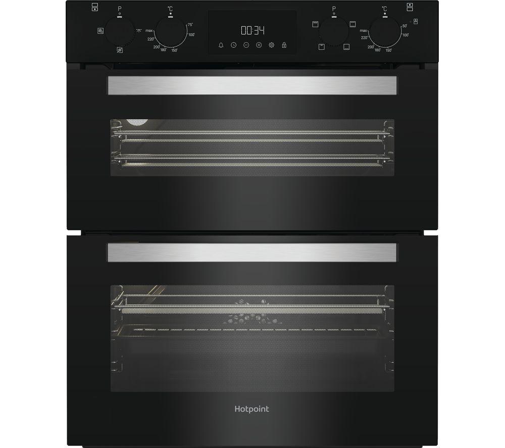 HOTPOINT DUH 10D B Electric Built-under Double Oven – Black, Black