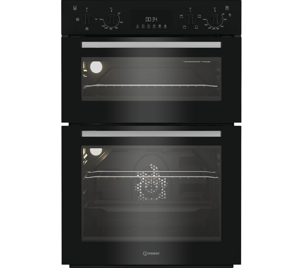 INDESIT DII 10D B Electric Built-in Double Oven - Black