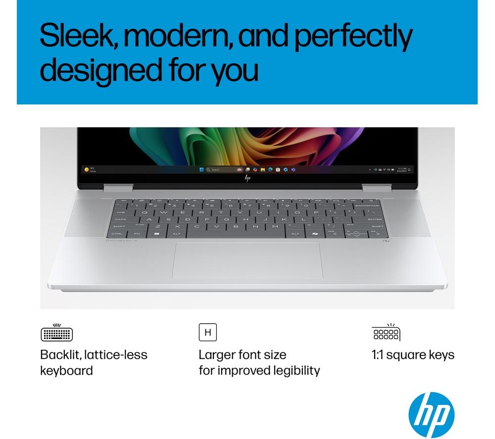 HP OmniBook X Flip NGAI 16" 2 in 1 Laptop - Intel&reg; Core&trade; Ultra 5, 512 GB SSD, Glacier Silver image number 6 of 33