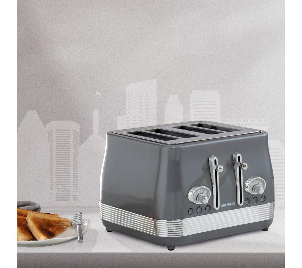 DAEWOO Denver SDA2846GE Jug Kettle & 4-Slice Toaster Bundle - Smoked Grey image number 3 of 6
