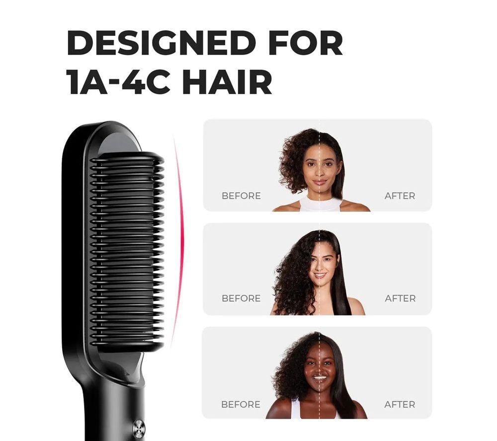 TYMO Ring HC100 Hair Straightening Comb - Black image number 7 of 9