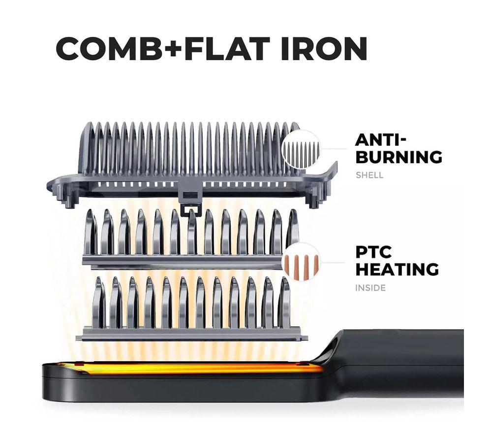 TYMO Ring HC100 Hair Straightening Comb - Black image number 8 of 9