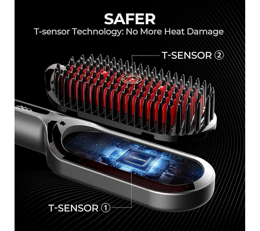 TYMO Ionic Plus HC105 Hair Straightening Brush - Black image number 7 of 8