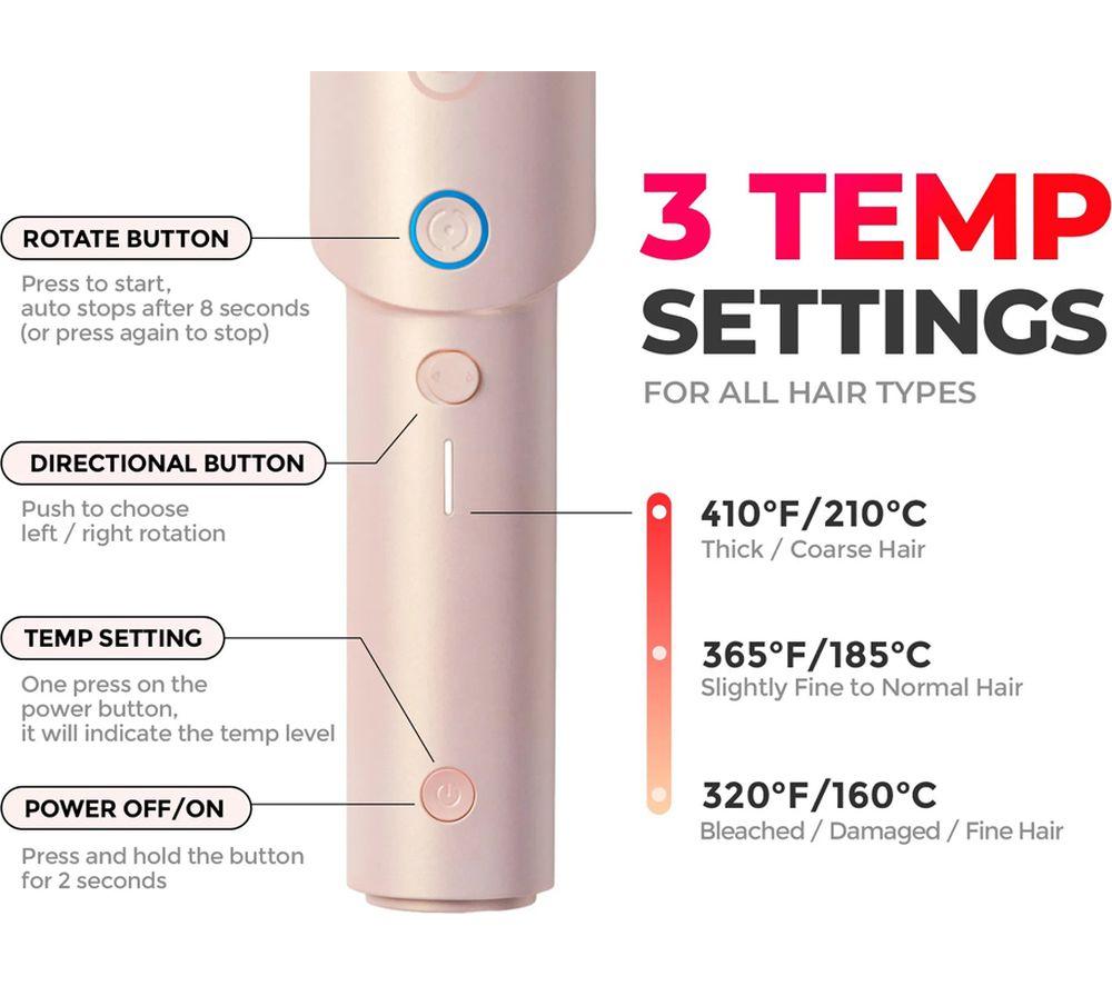 TYMO CURLGO HC520P Automatic Hair Curler - Pink image number 9 of 15